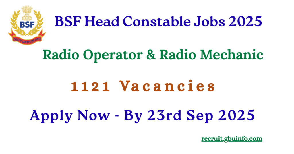 BSF Head Constable Recruitment 2025