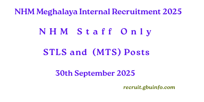 NHM Meghalaya Internal Recruitment 2025