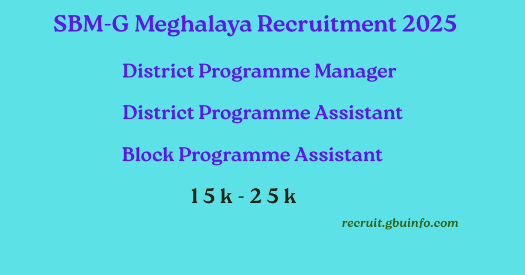 SBM-G Meghalaya Recruitment 2025