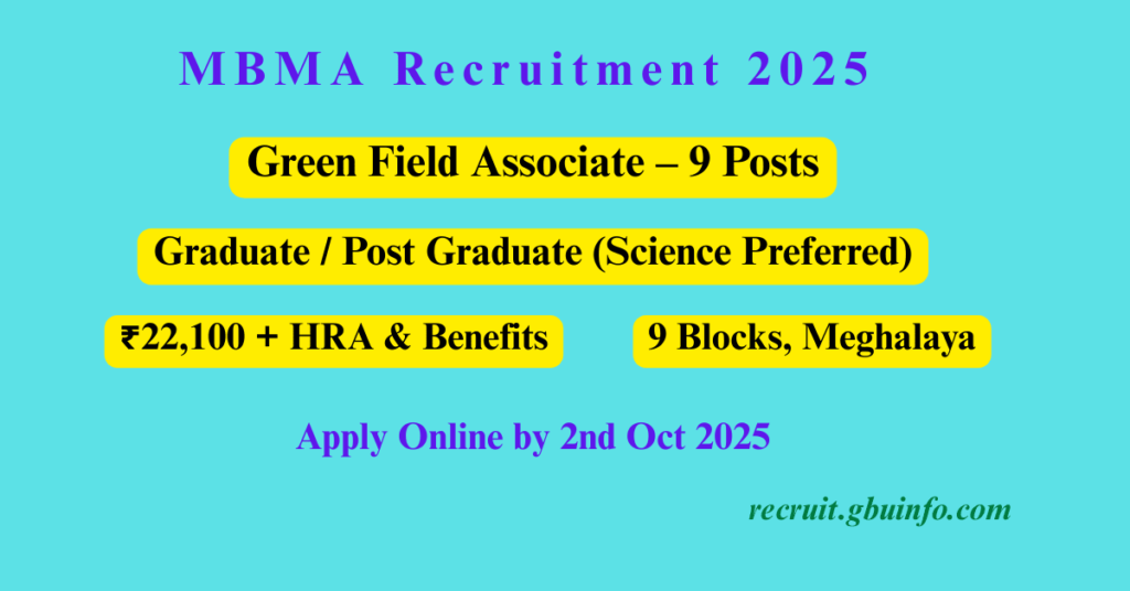 MBMA Recruitment 2025