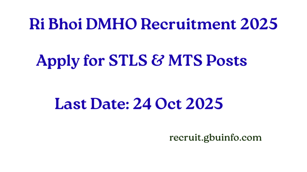 Ri Bhoi DMHO Recruitment 2025