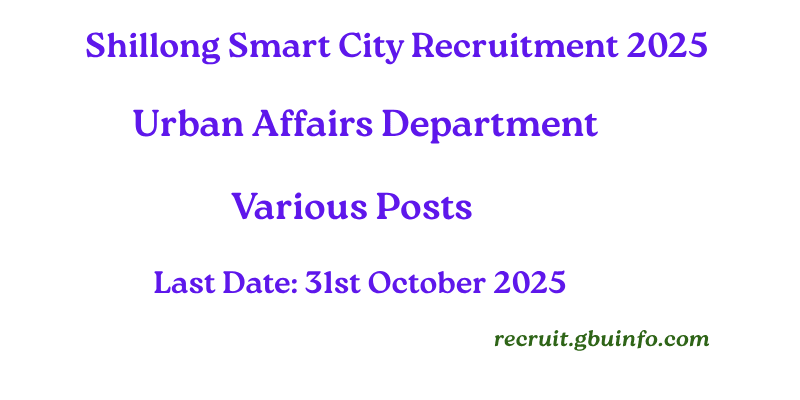 Shillong Smart City Recruitment 2025