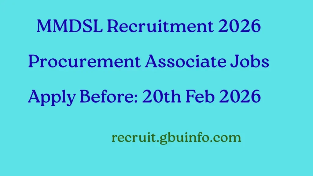 MMDSL Recruitment 2026 notification for Procurement Associate posts in Meghalaya
